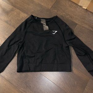 Gymshark Vital Seamless Long Sleeve Crop Top - Black